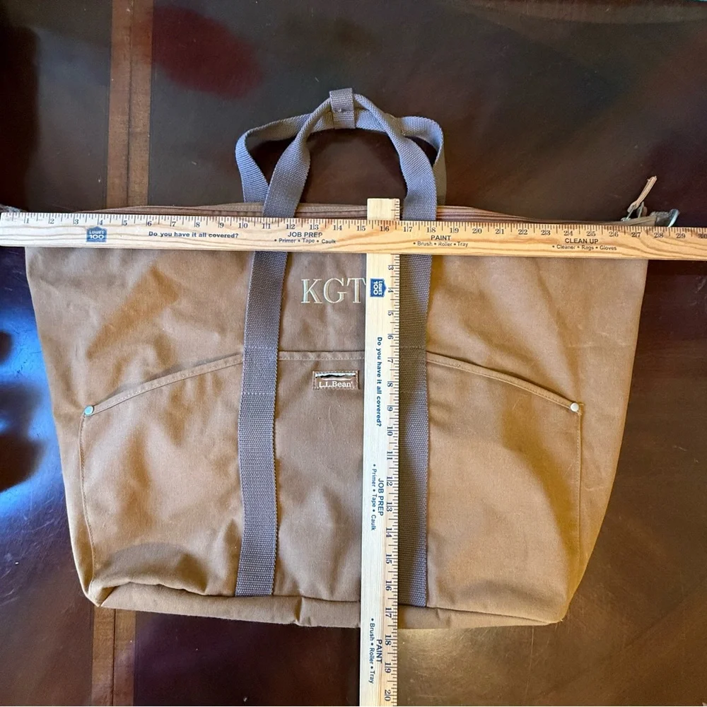L.L. Bean Boat Large Tote Bag Maine Wardens Edition Monogram KGT Brown